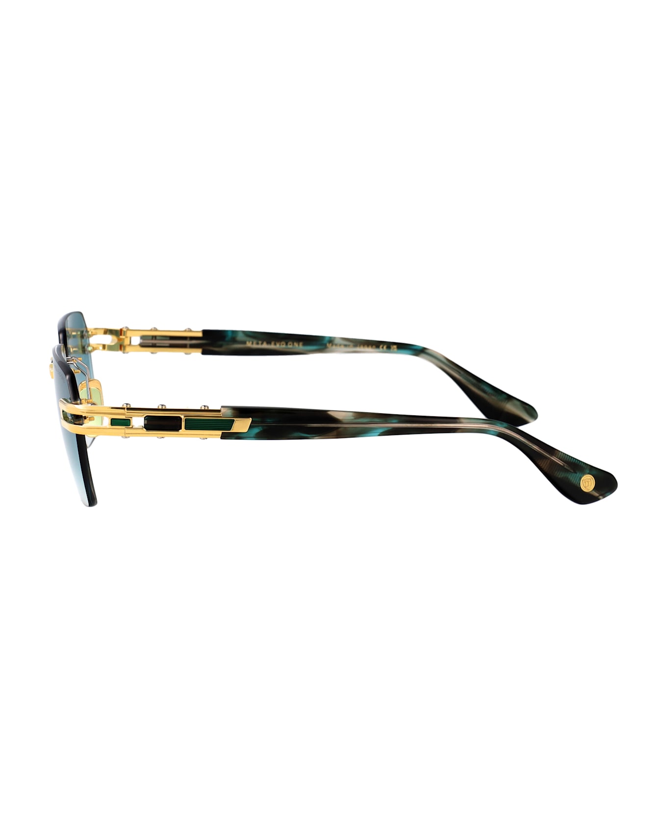 Dita Meta-evo One Sunglasses - Yellow Gold - Arctic Sky Swirl w Turquoise to Clear Gradient