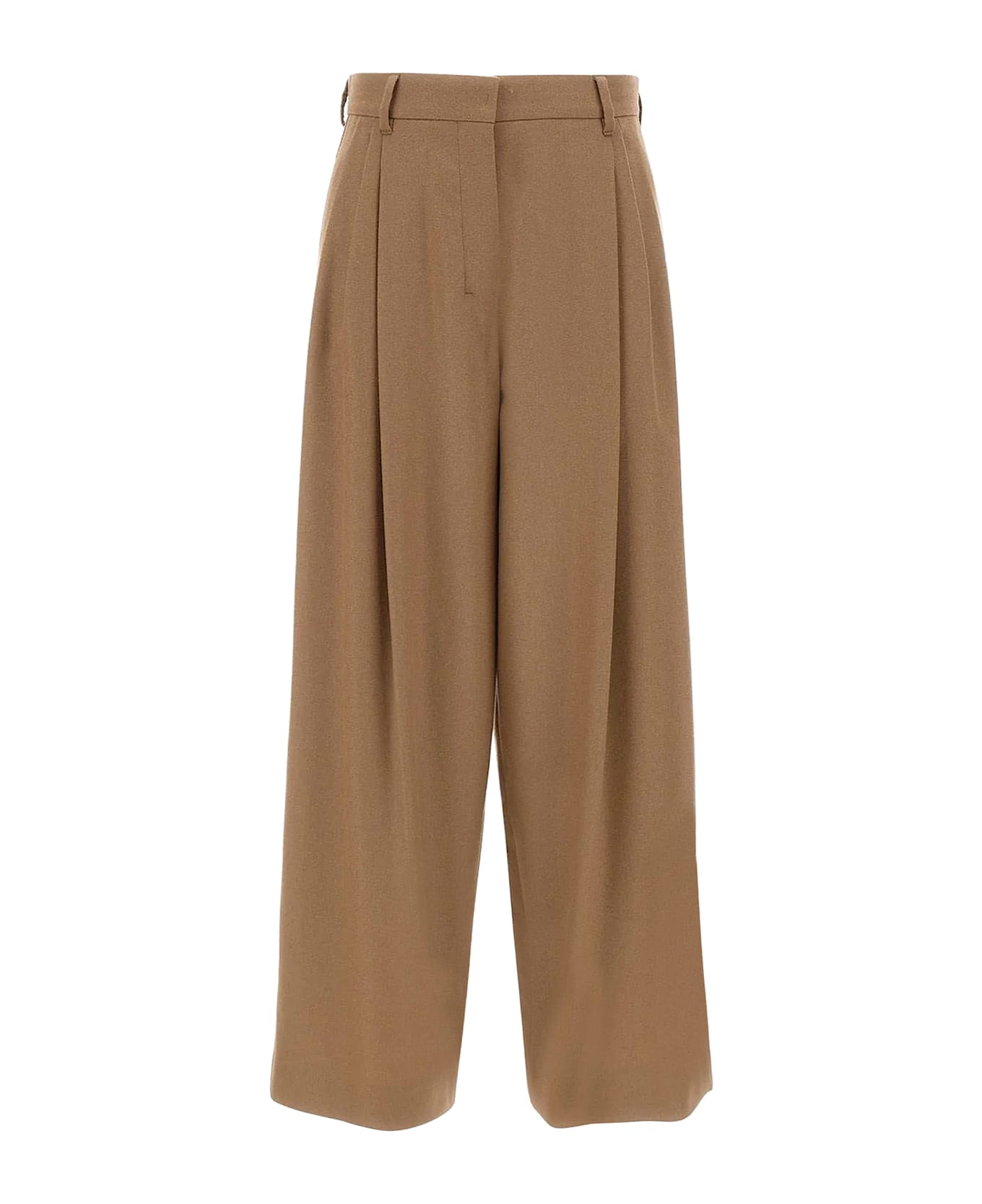 
S Max Mara Titty Virgin Wool Trousers - Camel