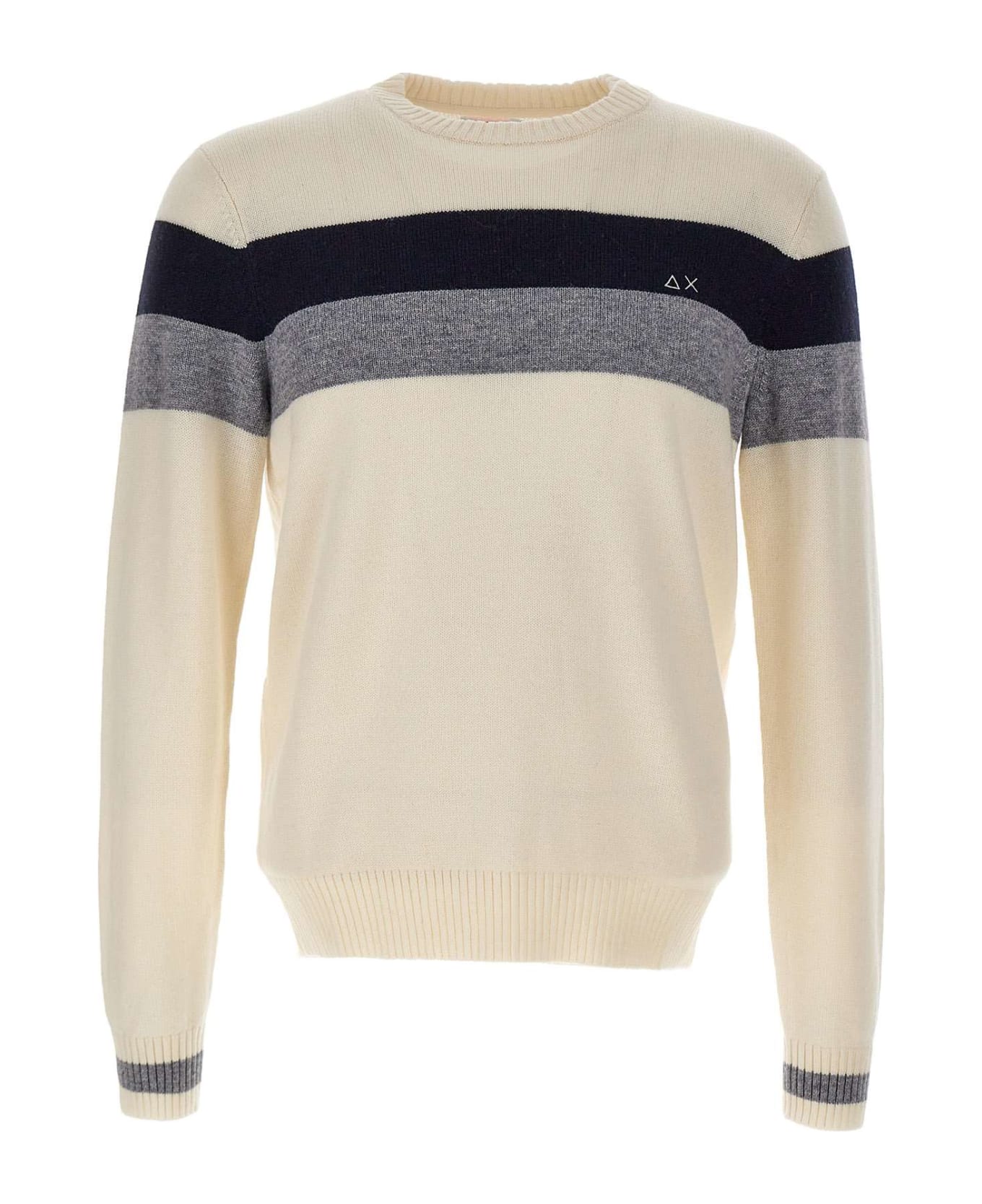 Sun 68 'fancy' Wool, Viscose And Cashmere Sweater Sweater - BIANCO ニットウェア