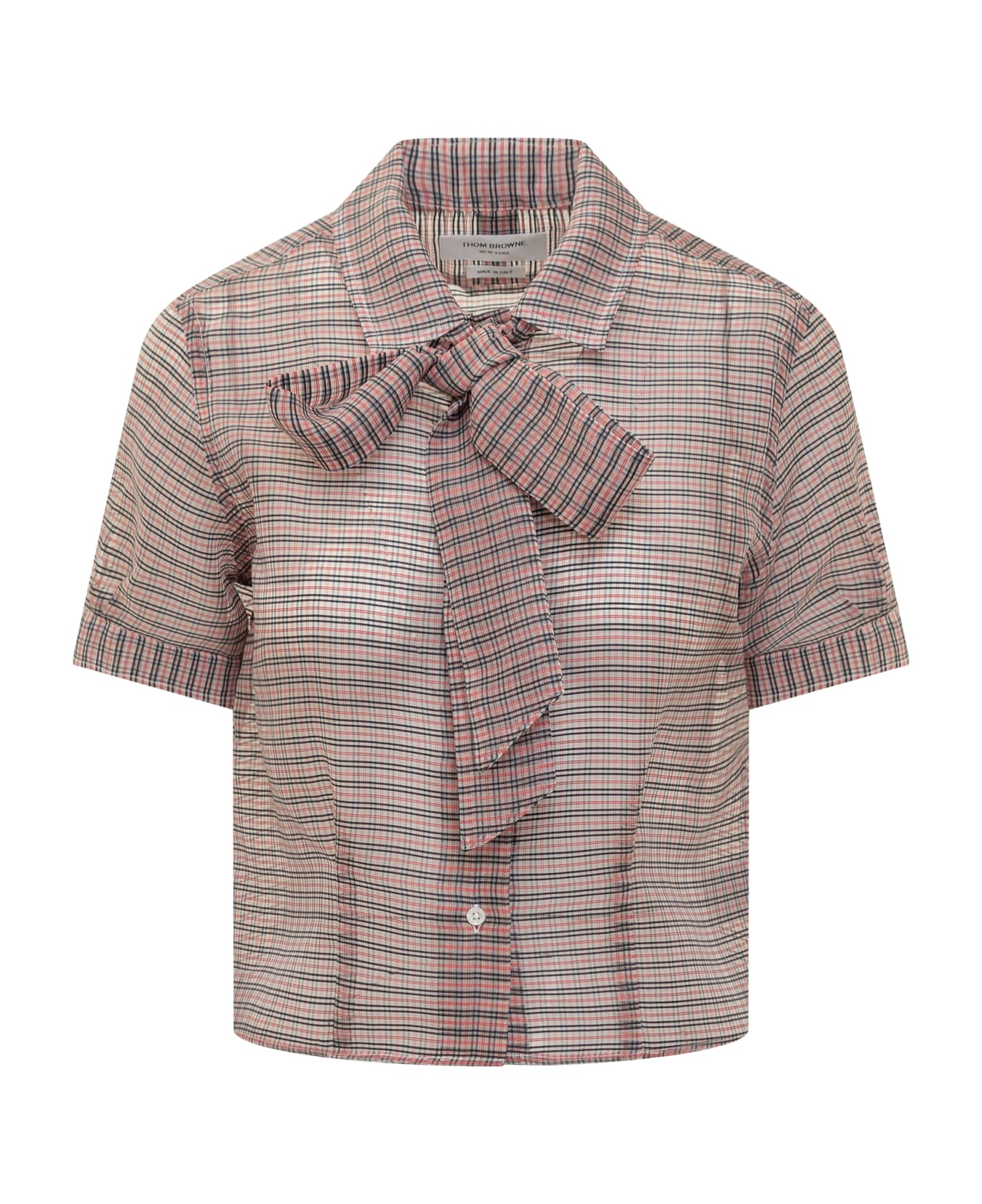 Thom Browne Tucked Check Blouse - RWBWHT