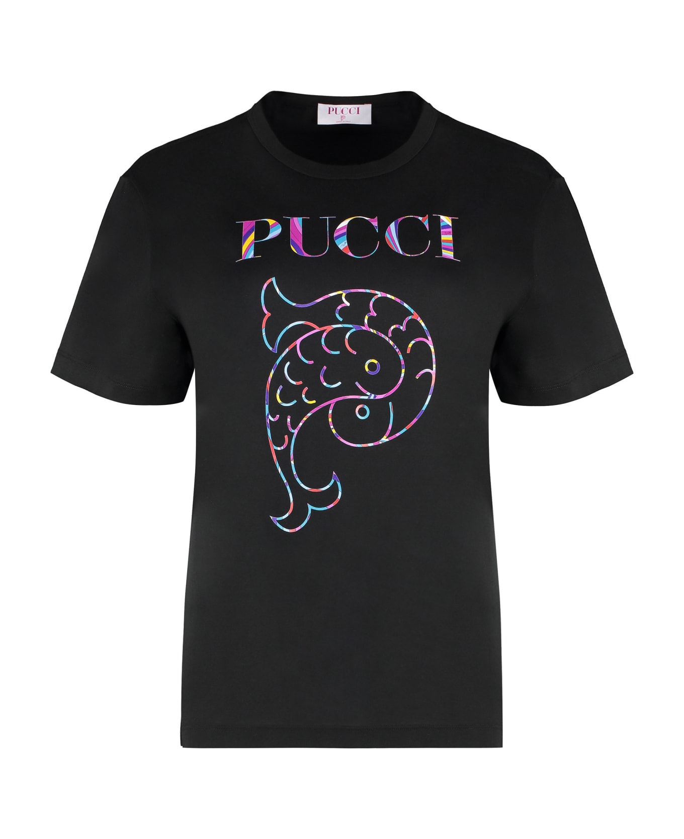 Pucci Cotton Crew-neck T-shirt - black Tシャツ