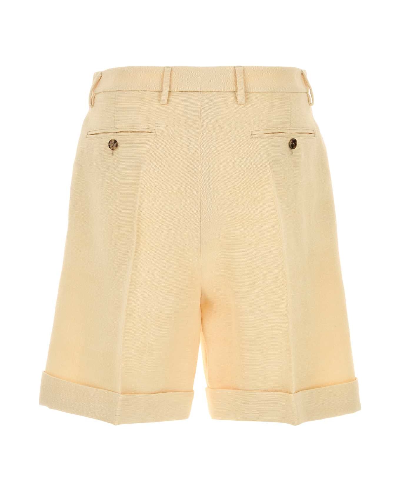 Valentino Cream Jute Bermuda Shorts - White