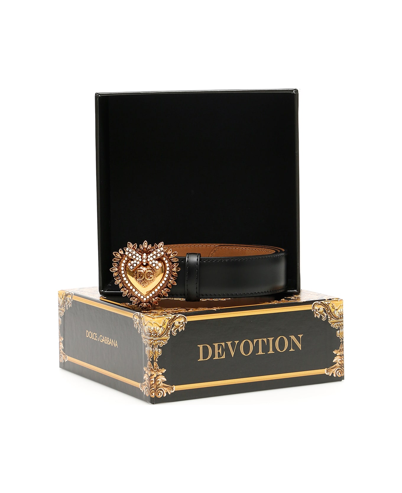 Dolce & Gabbana Devotion Leather Belt - Nero