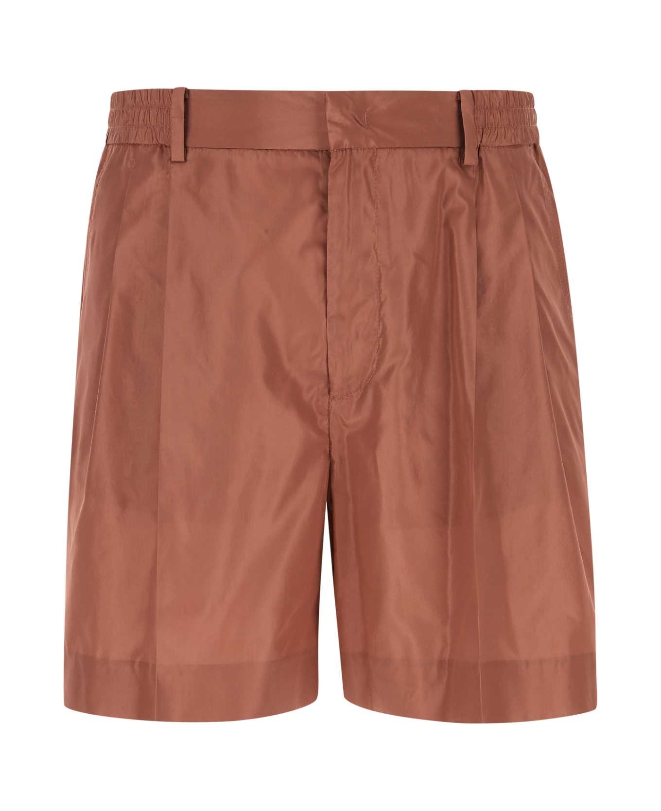 Valentino Garavani Copper Silk Bermuda Shorts - 956