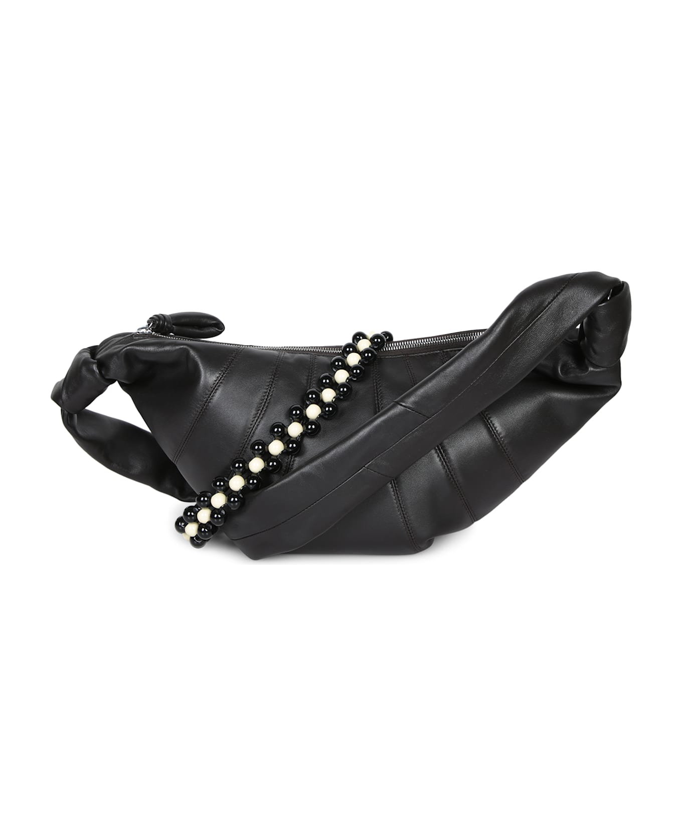 Lemaire Black Leather 'croissant' Bag - Brown