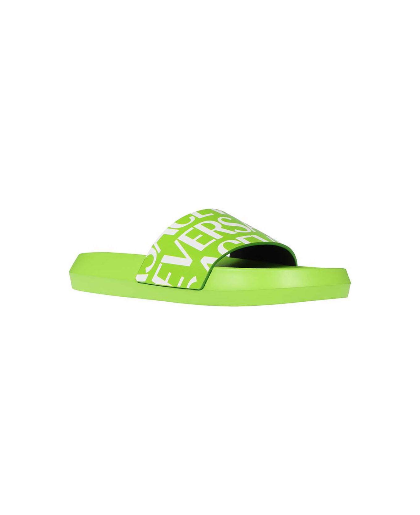 Versace Slides With Logo - green