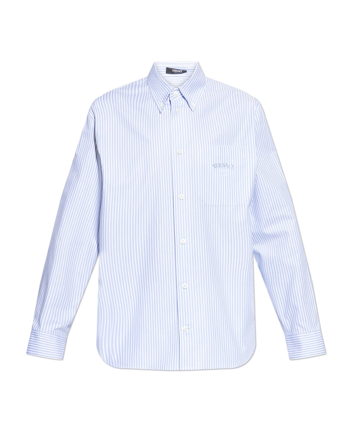 Versace Shirt With Pocket - Clear Blue シャツ