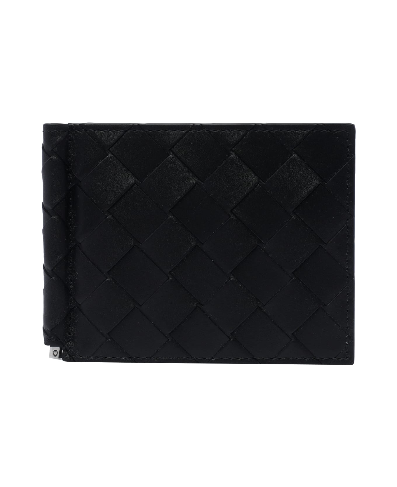 Bottega Veneta Intrecciato Bill Clip Wallet - BLACK