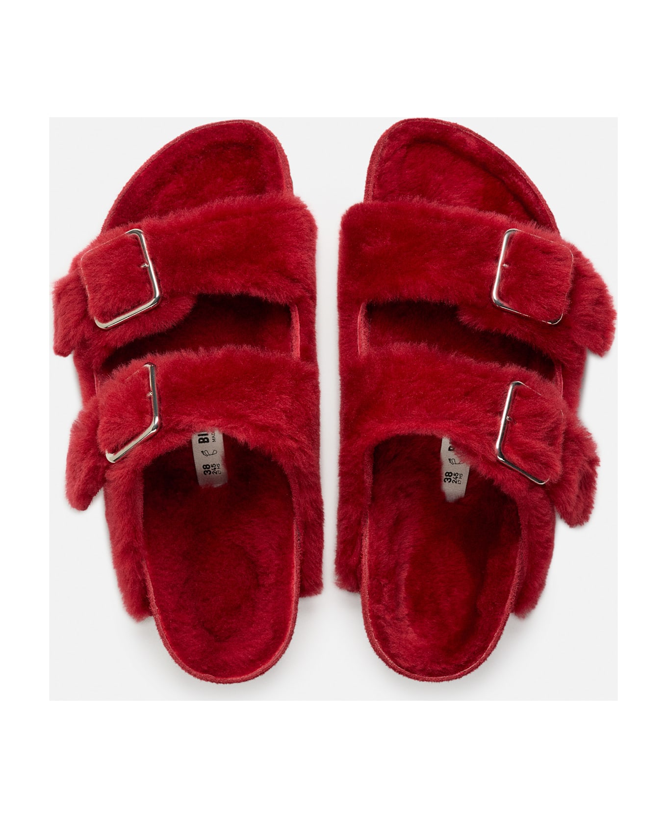 Birkenstock Arizona Shearling Sandals - Red