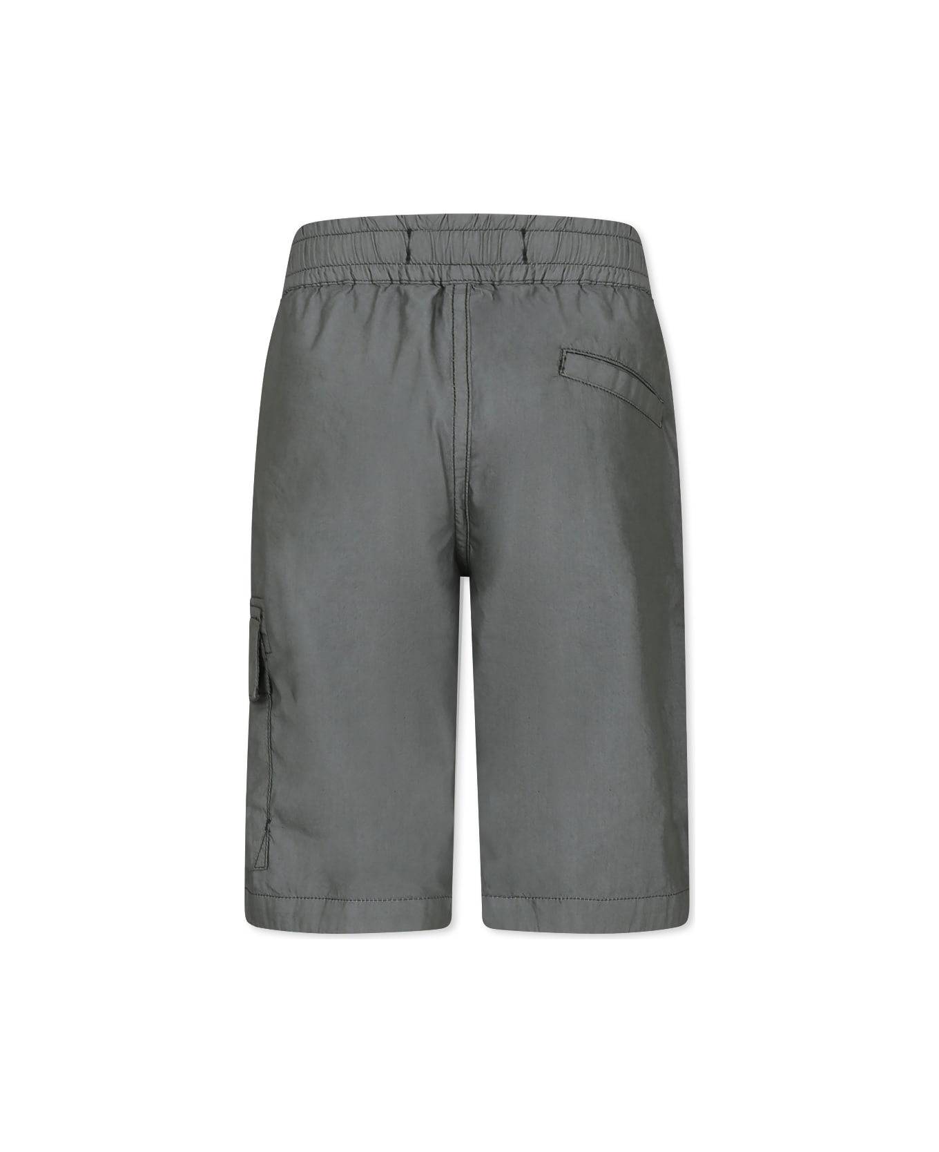 Stone Island Junior Green Shorts For Boy With Compass - Green