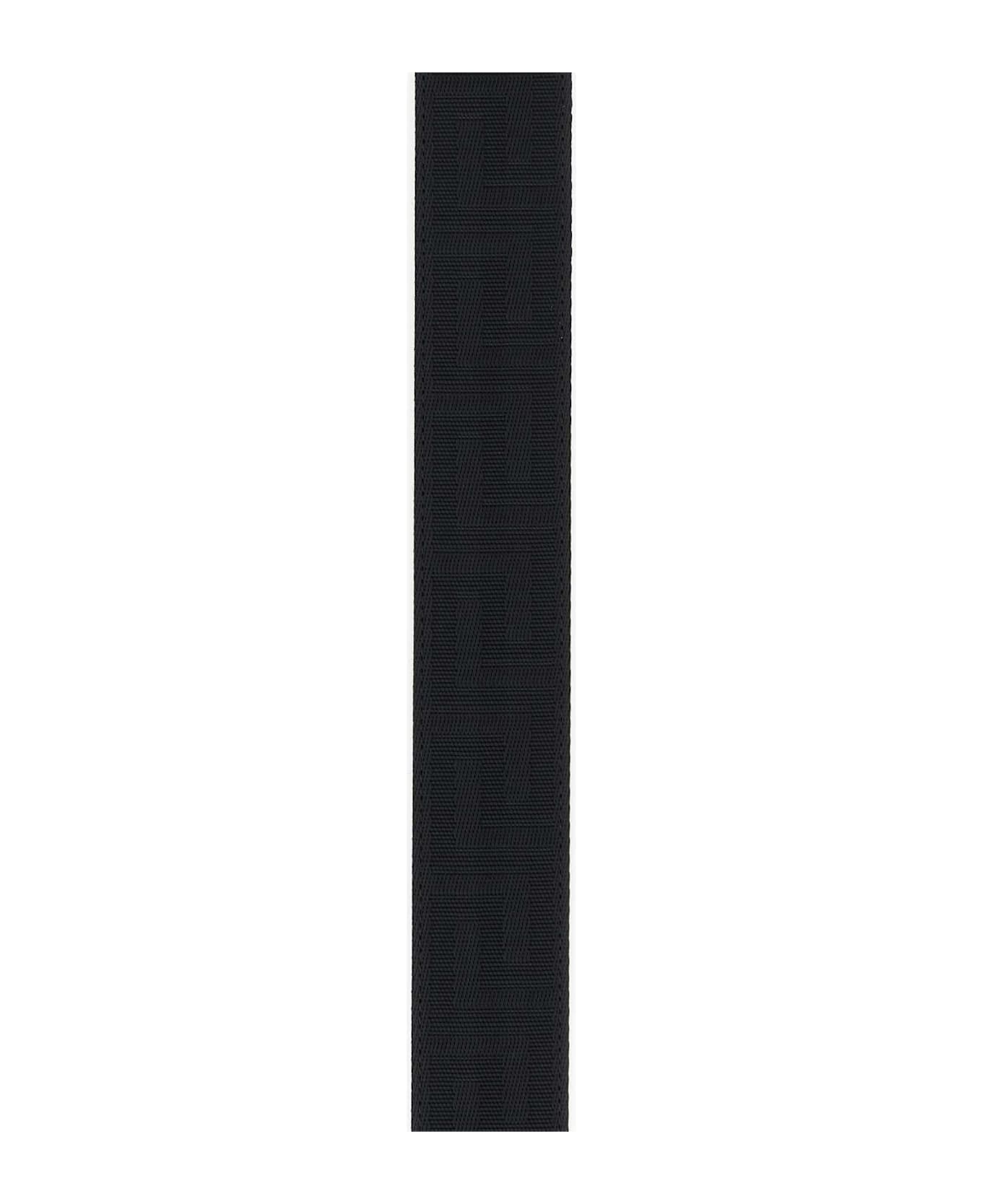 Versace Black Fabric Medusa Belt - BLACKVERSACEGOLD