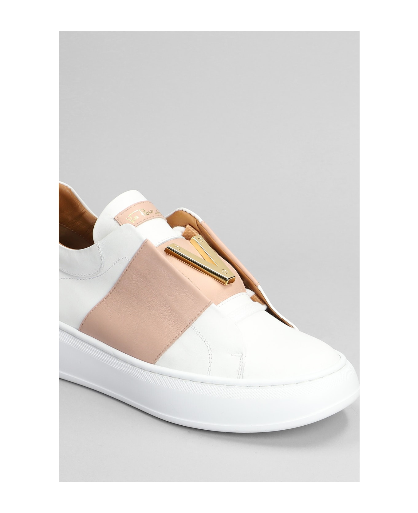 Via Roma 15 Sneakers In White Leather - white スニーカー