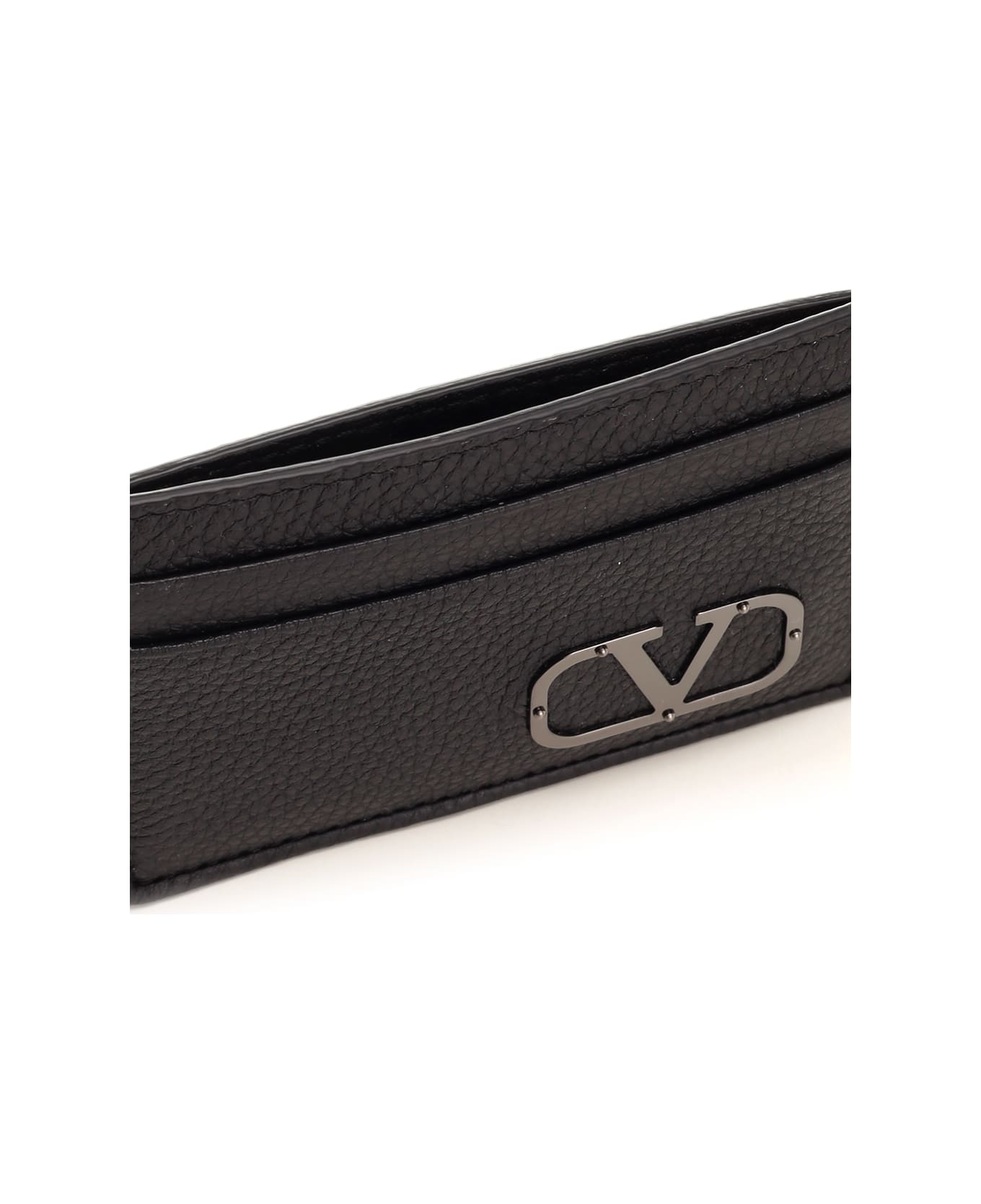 Valentino Garavani Leather Card Holder - Black