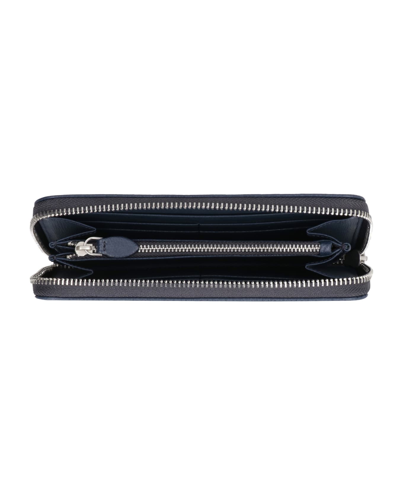 Emporio Armani Leather Zip Around Wallet - blue 財布