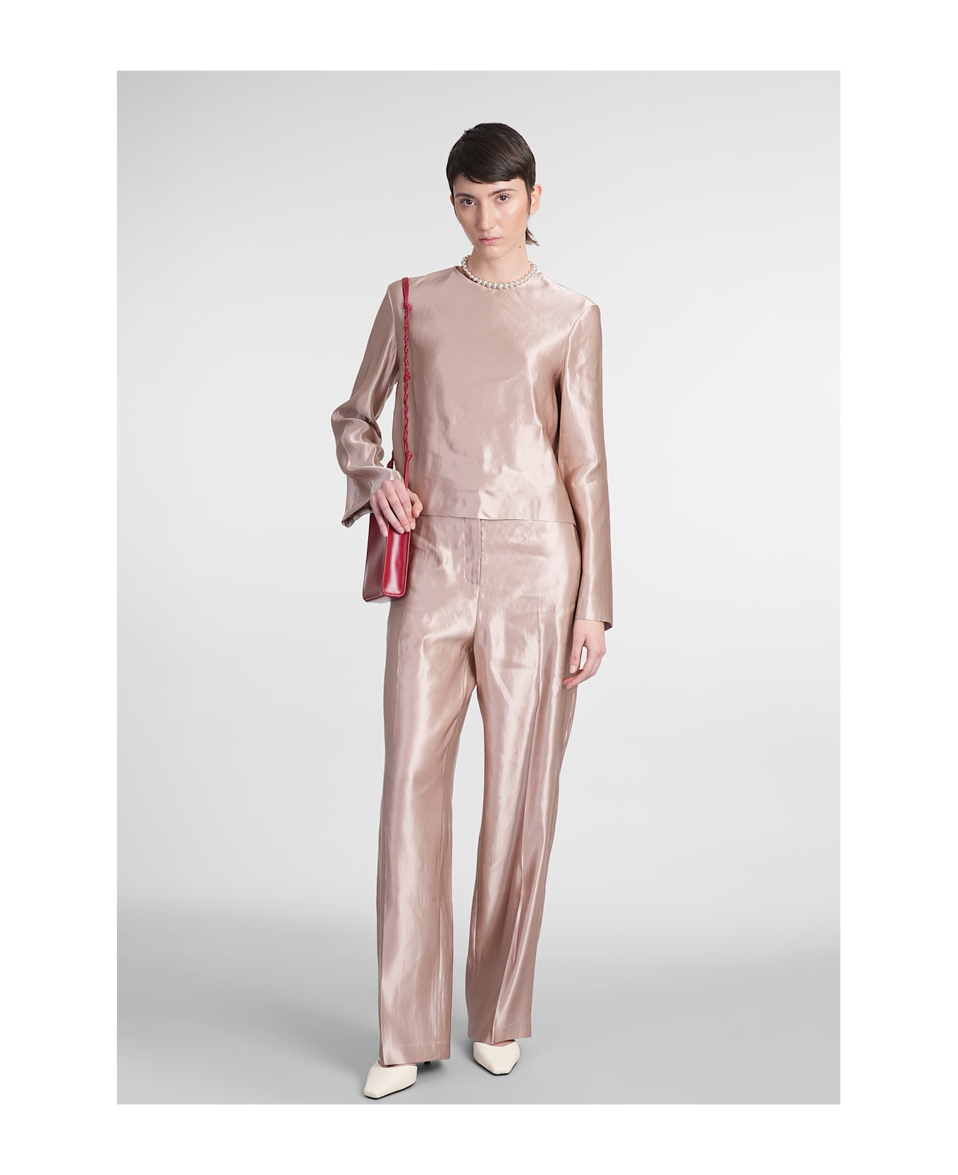 Loulou Studio Nino Blouse In Rose-pink Linen - rose-pink