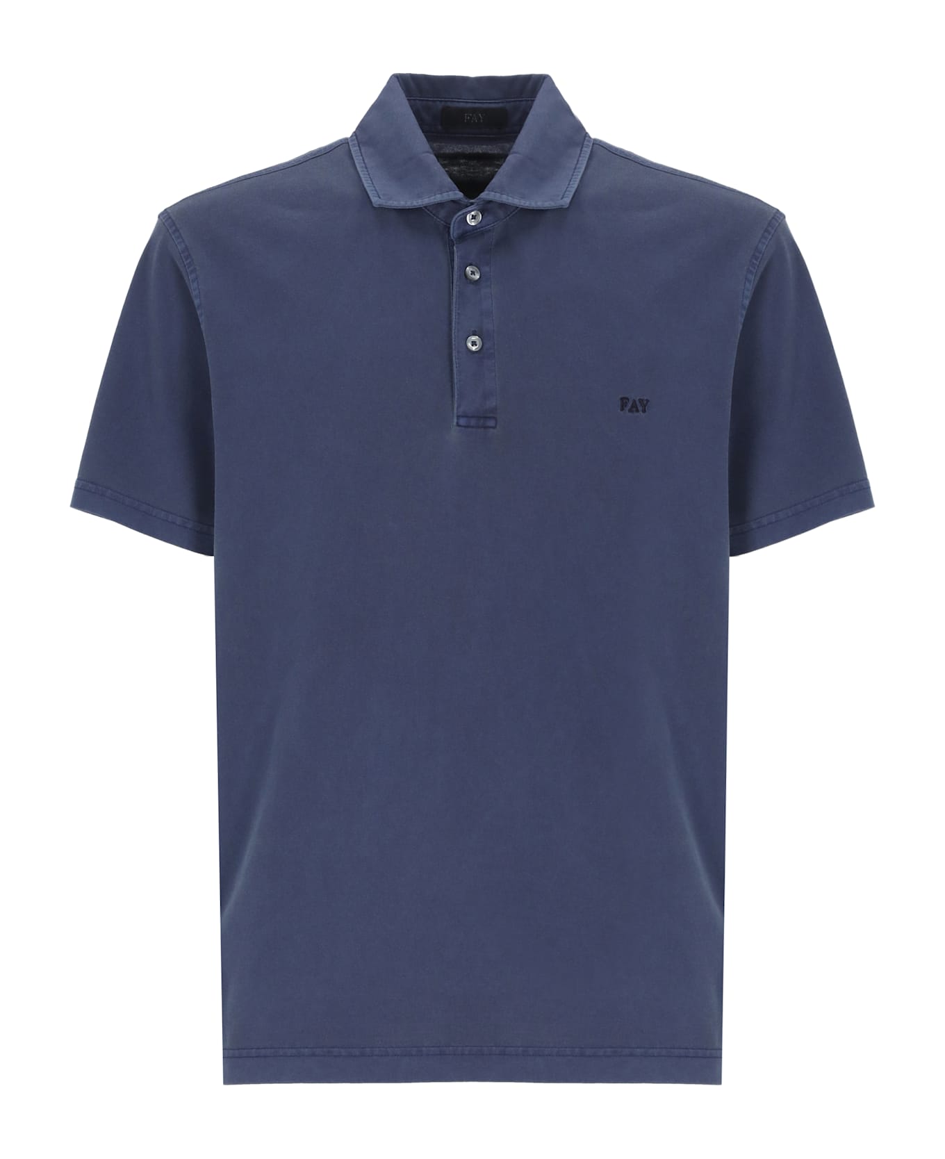 Fay Logoed Polo - Blue