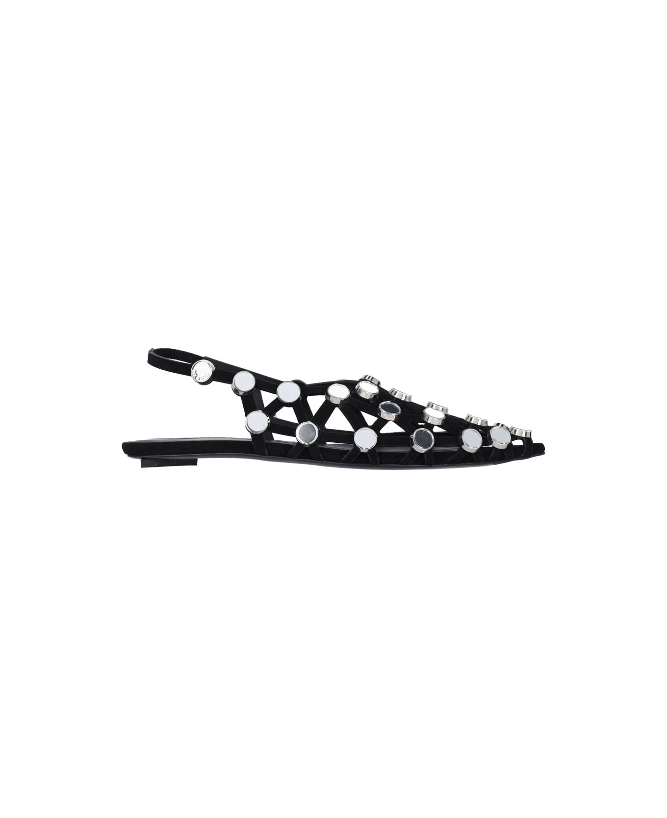 The Attico Grid Ballerinas - Black