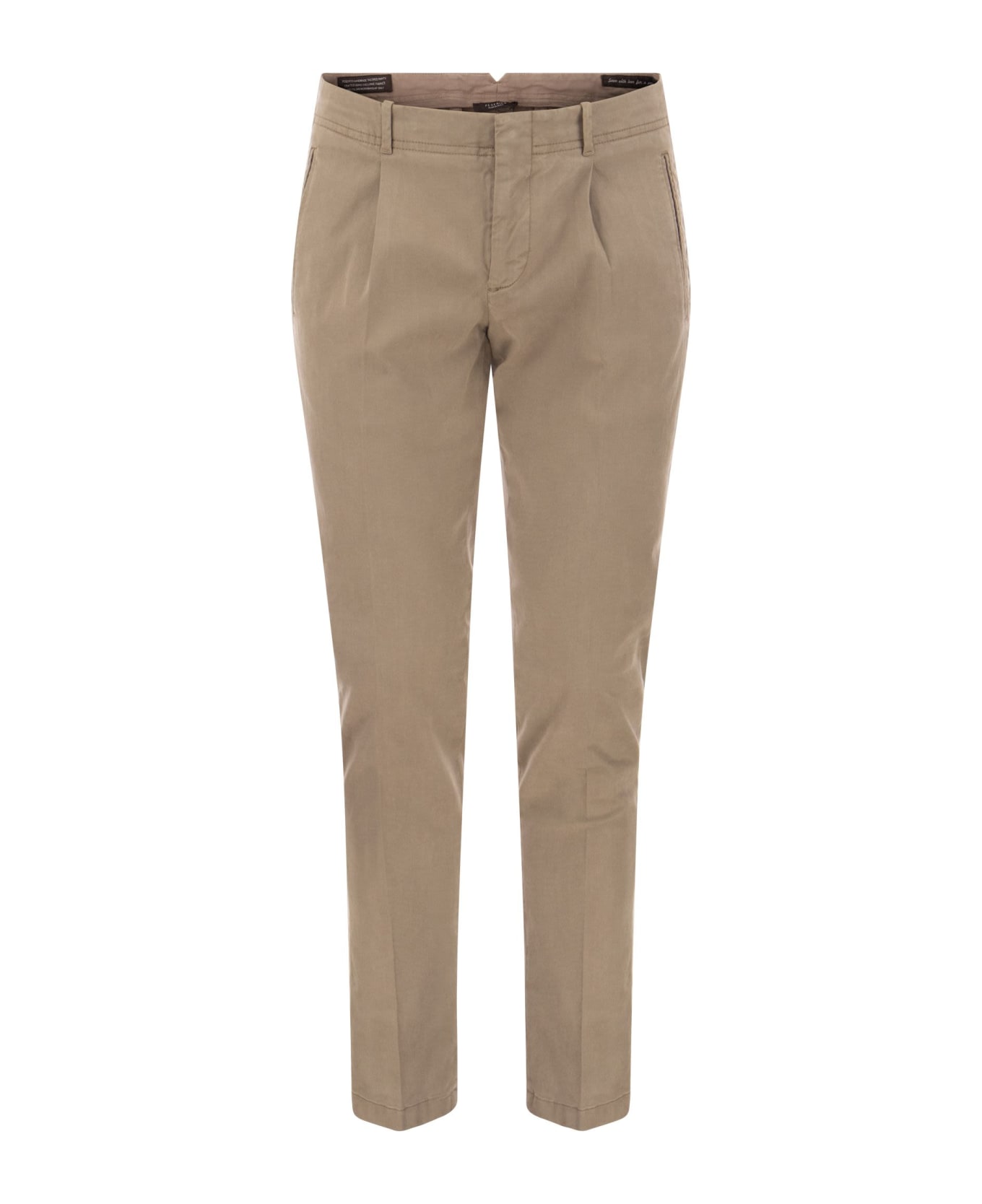 Peserico Cotton And Silk Trousers - Beige