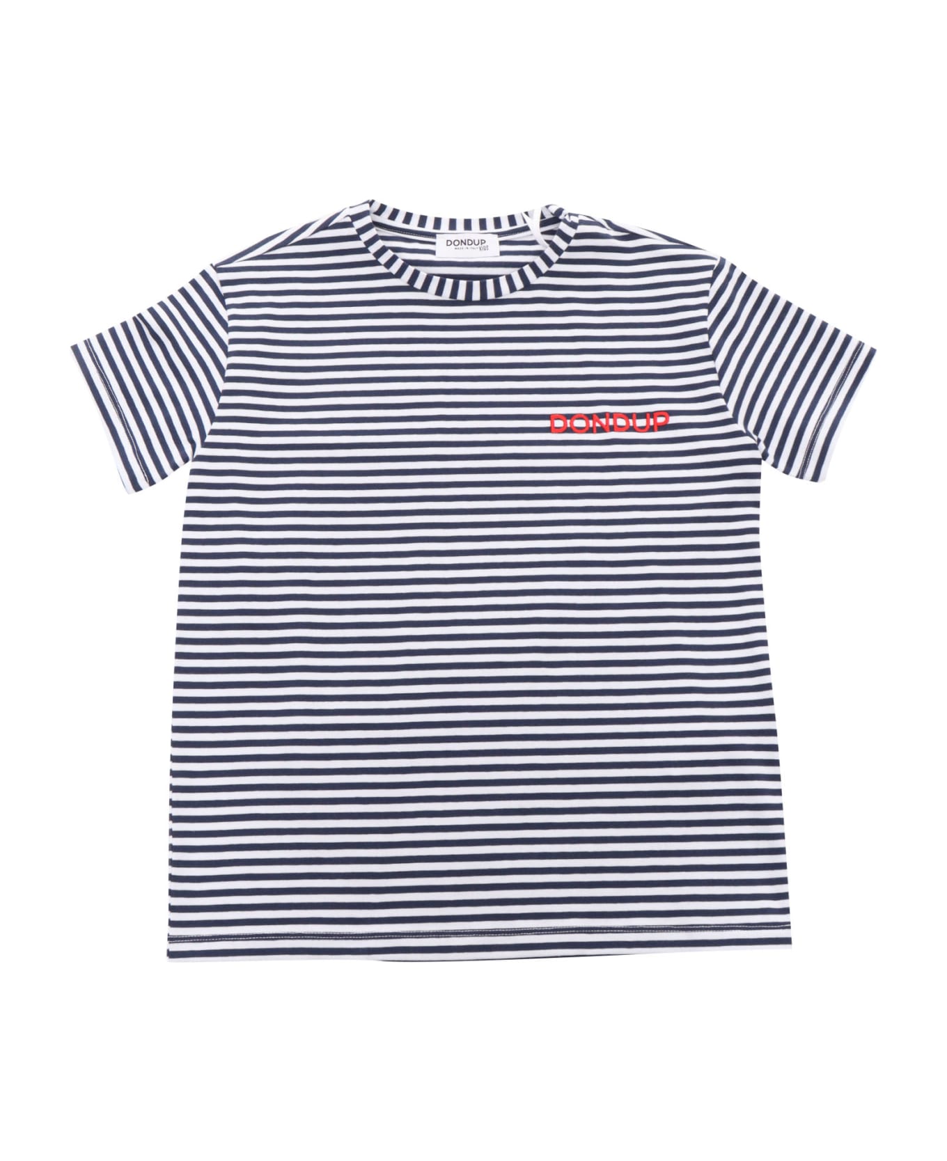 Dondup White And Blue Striped T-shirt - WHITE