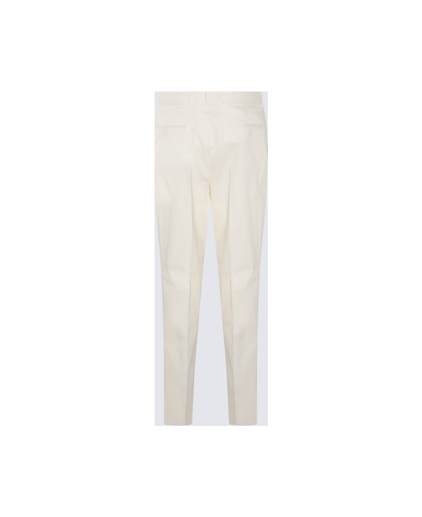 Zegna White Cotton Blend Trousers - White ボトムス
