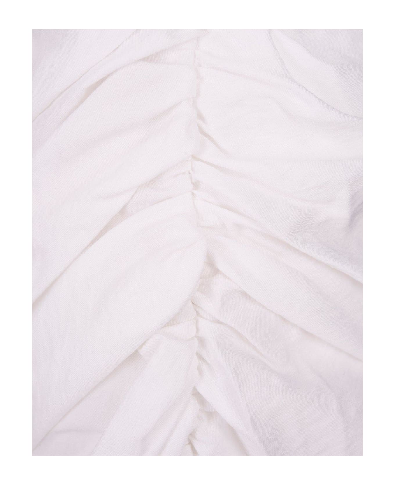 Jacquemus Asymmetrical Gathered Dress - White