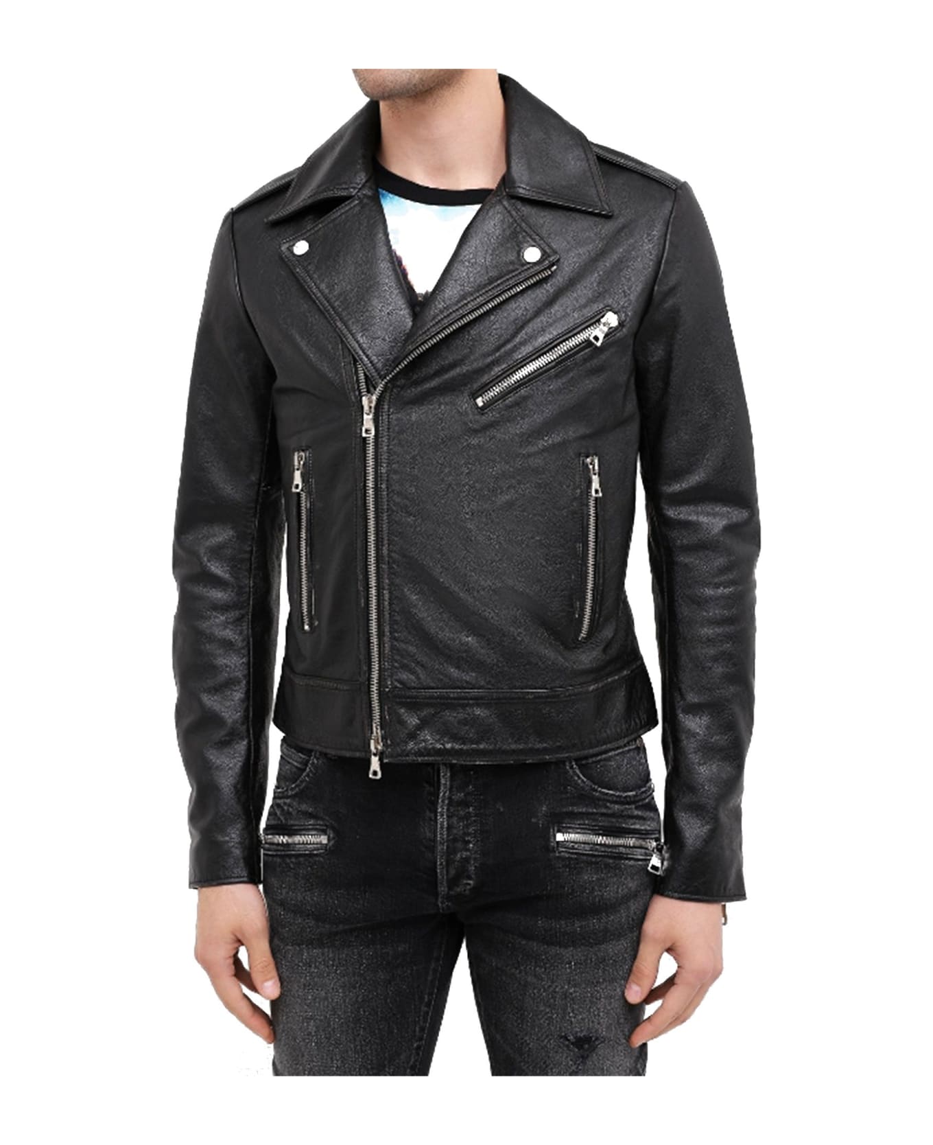 Balmain Leather Jacket - Black レザージャケット