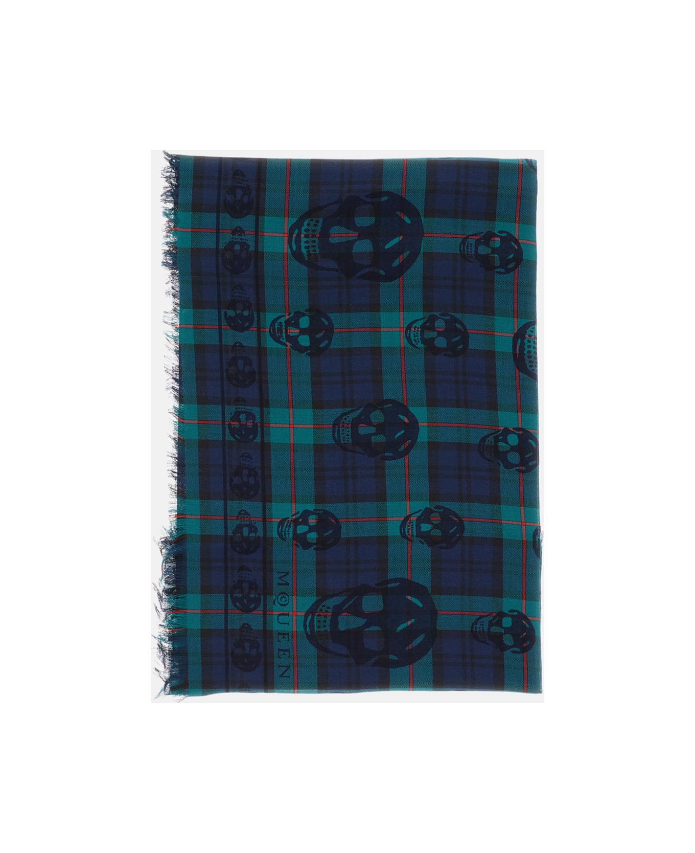Alexander McQueen Tartan Scarf - Blue