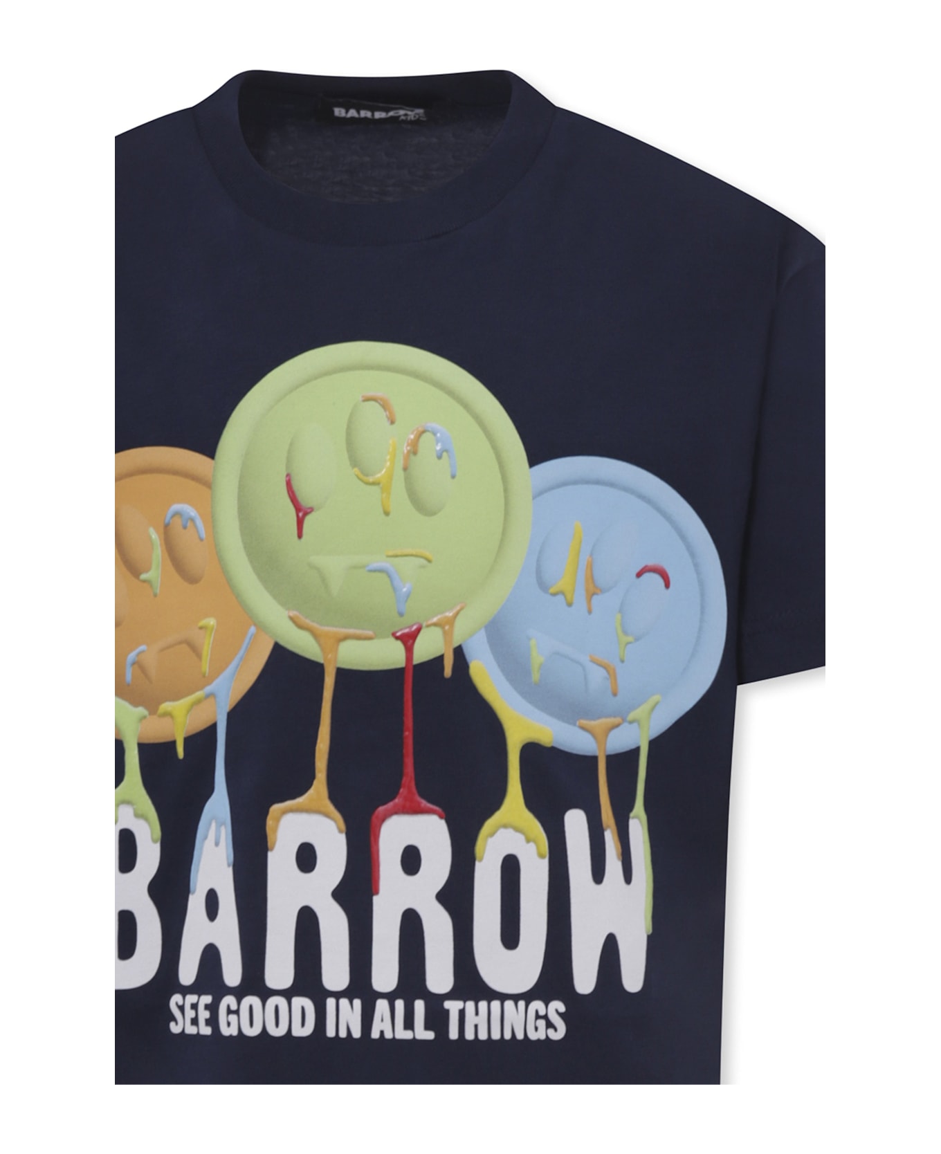 Barrow Blue T-shirt For Kids With Smiley - Blue