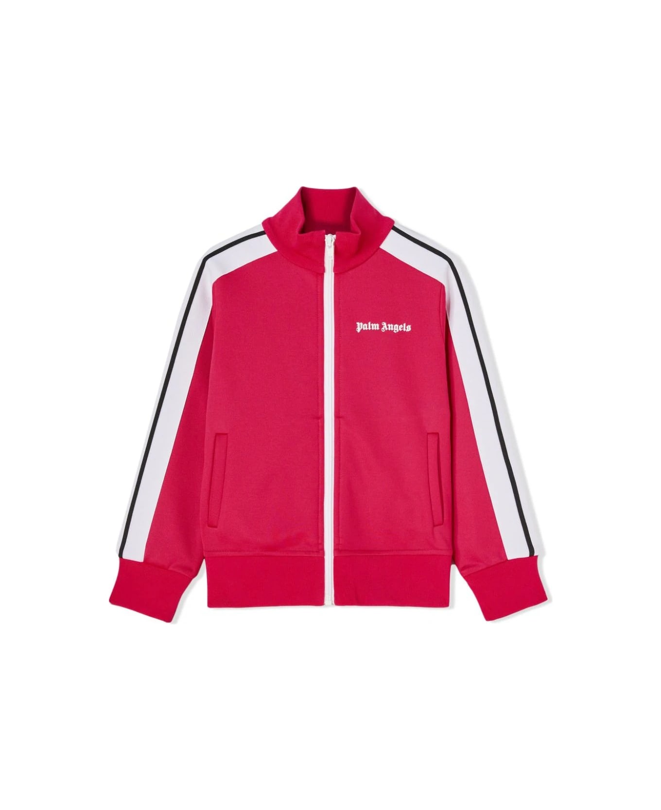 Palm Angels Fuchsia Track Jacket With Zip And Logo - Pink