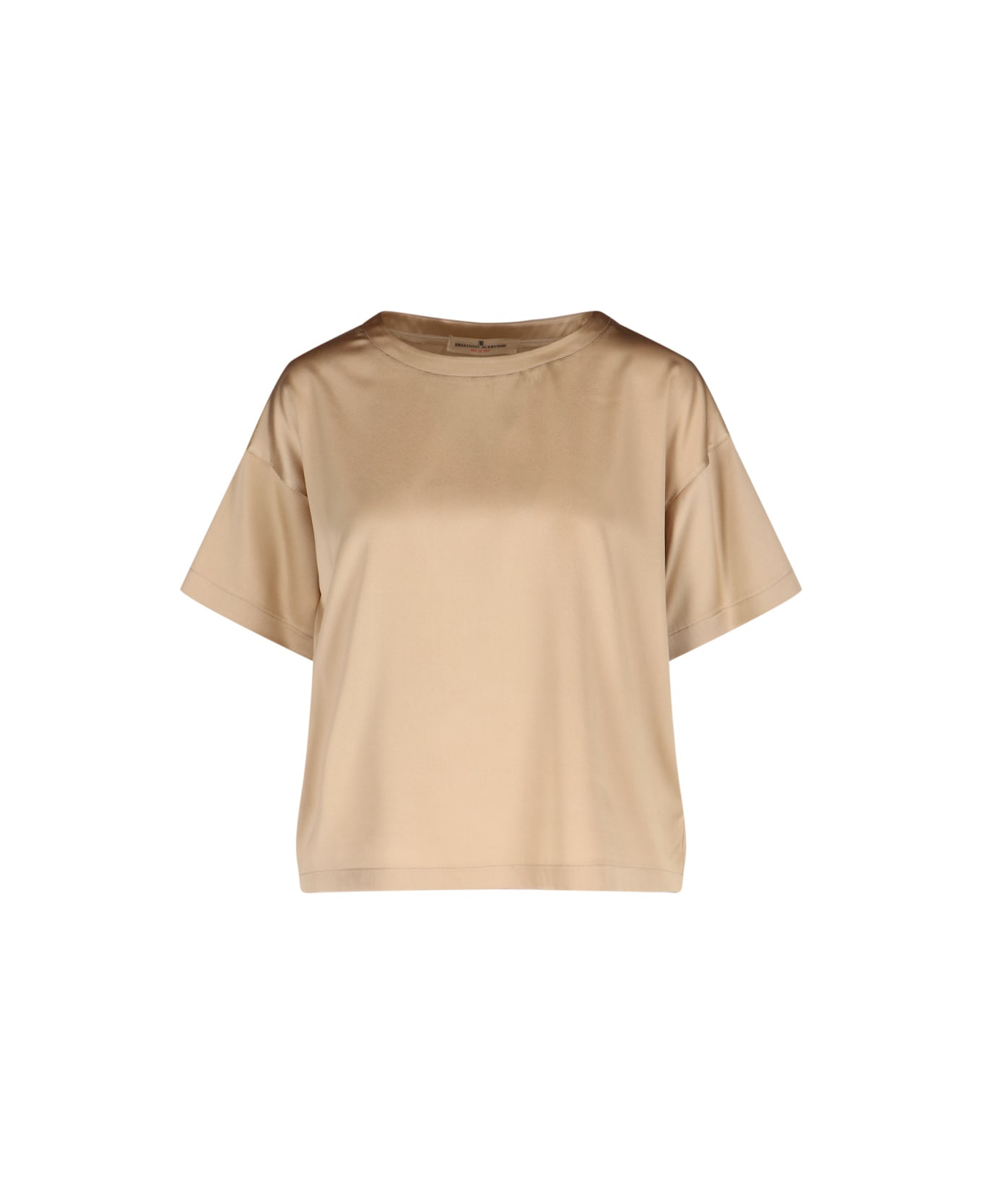 Ermanno Scervino Silk T-shirt - Brown