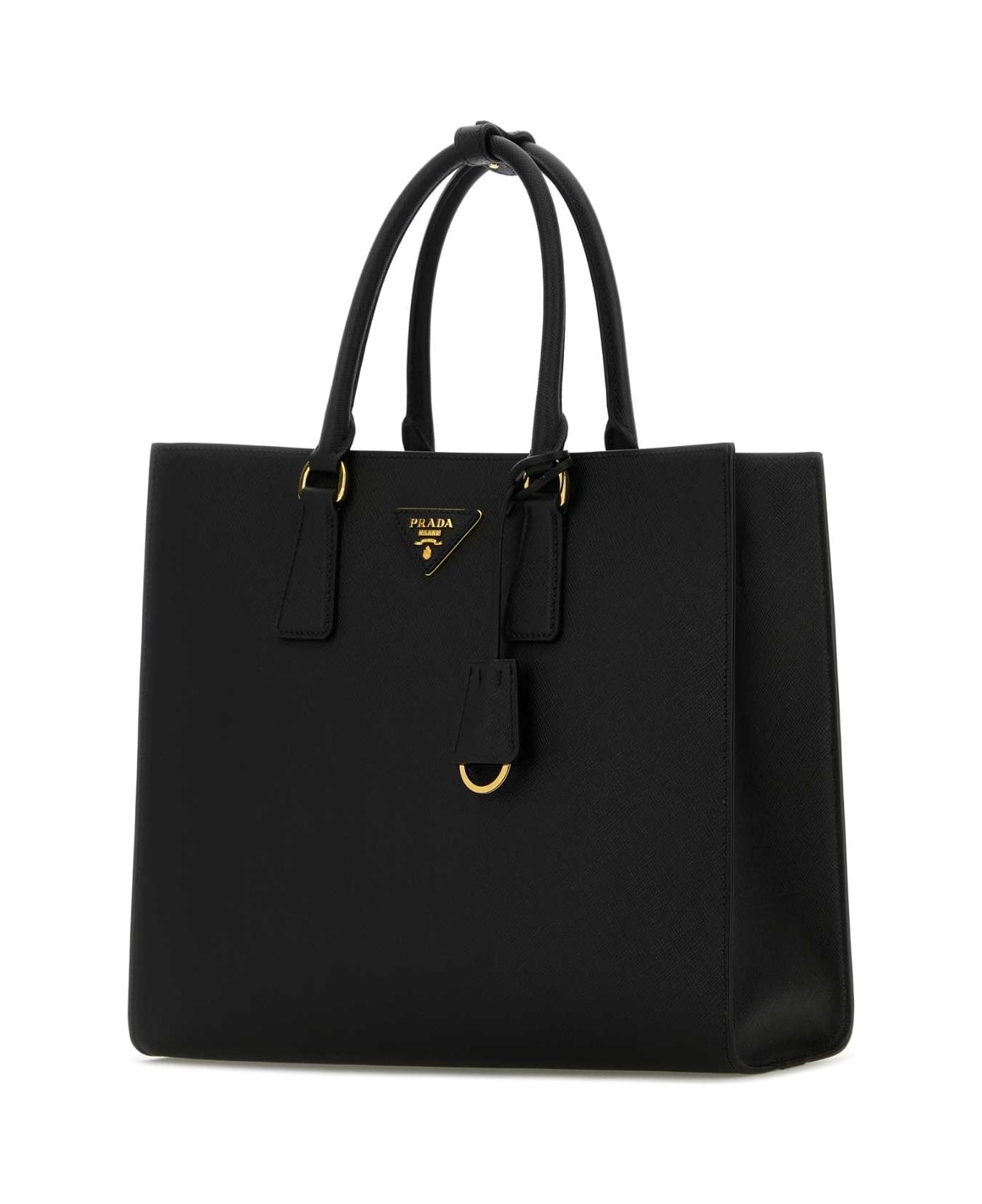 Prada Black Leather Shopping Bag - NERO