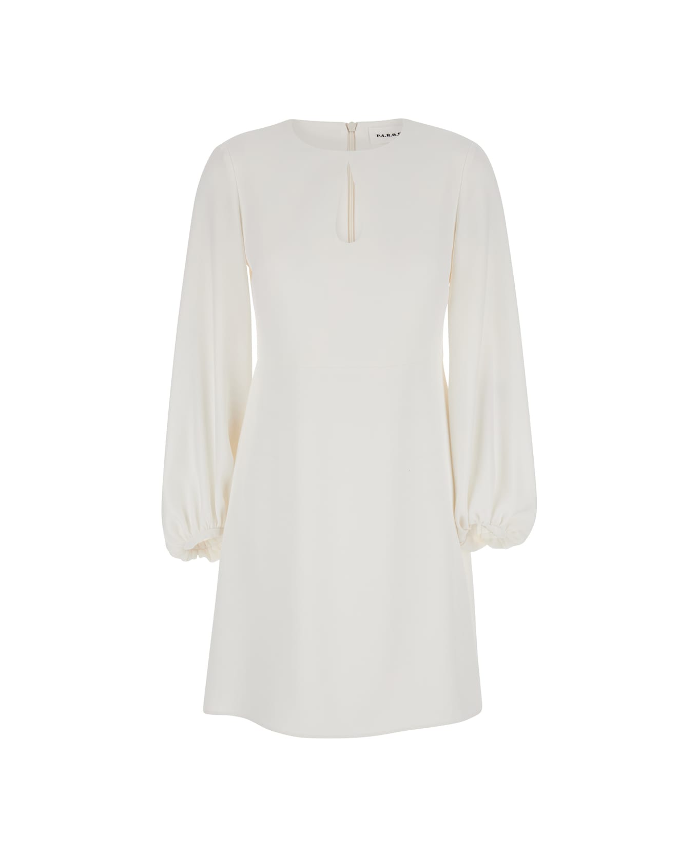 Parosh White Cut-out Short Dress In Light Fabric Woman - White