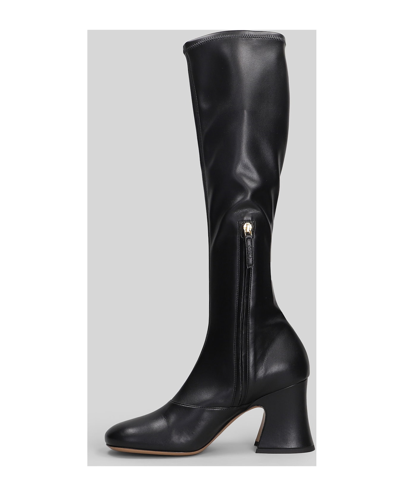 Chloé Janis High Heels Boots In Black Leather - black