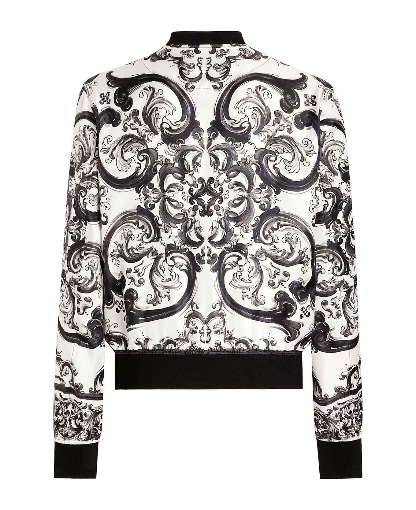 Dolce 
Gabbana Silk Jacket With Maiolica Print - MAIOLICA 3L NERO