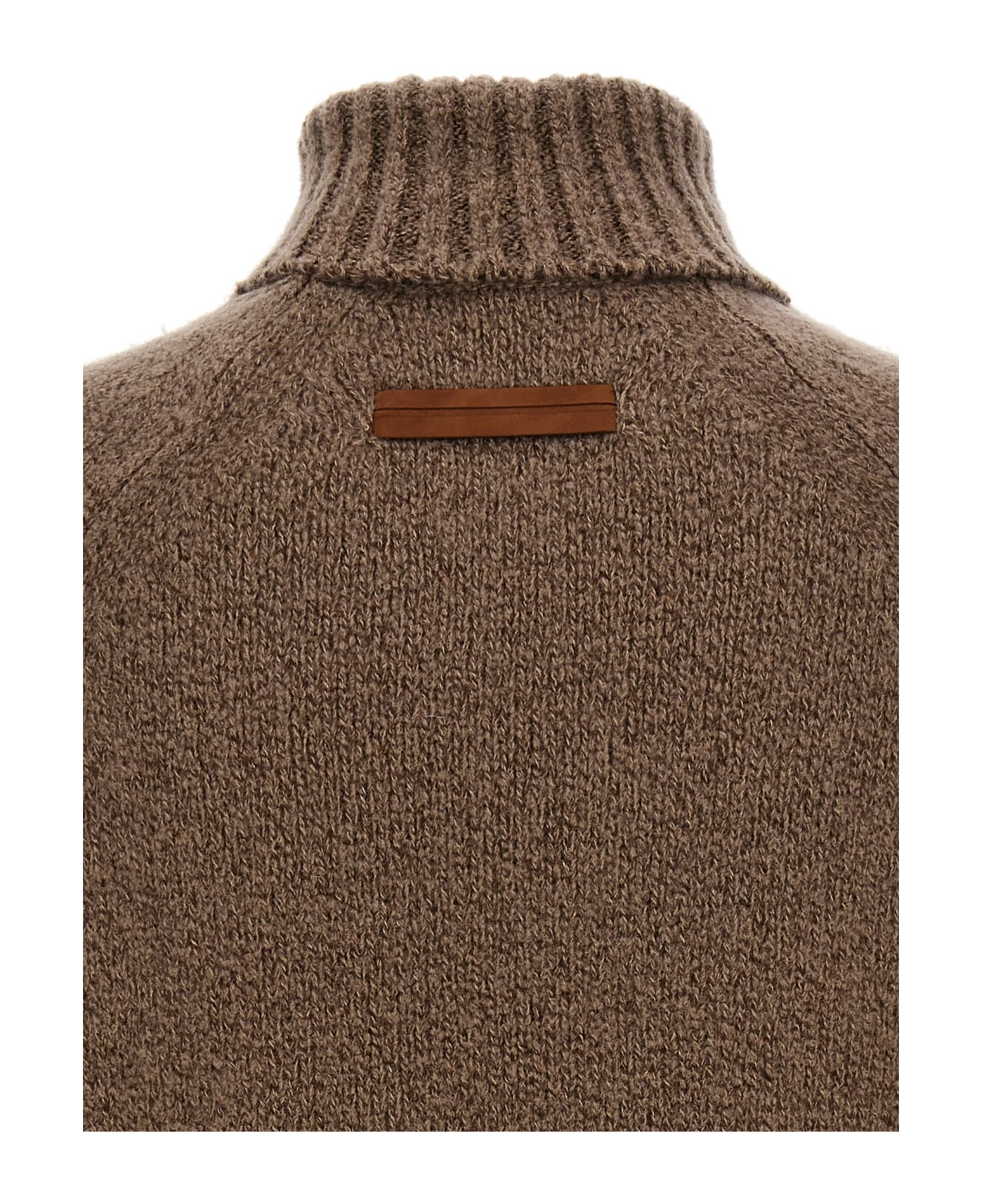 Zegna Boucle Silk Cashmere Sweater - BROWN