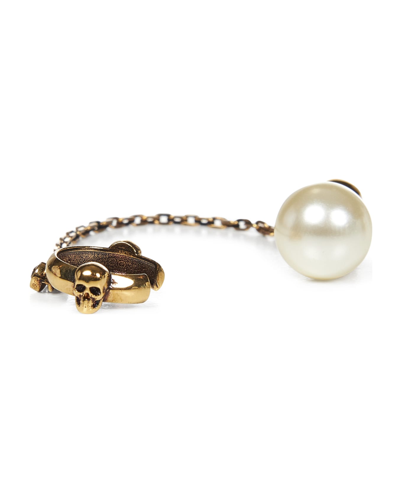 Alexander McQueen Pearl Skull Earrings - Golden