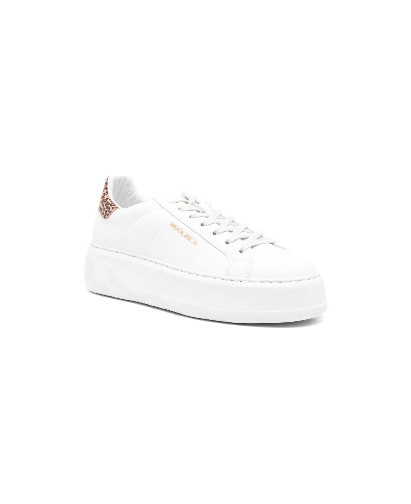 Woolrich Chunky Court Leather Sneakers - White