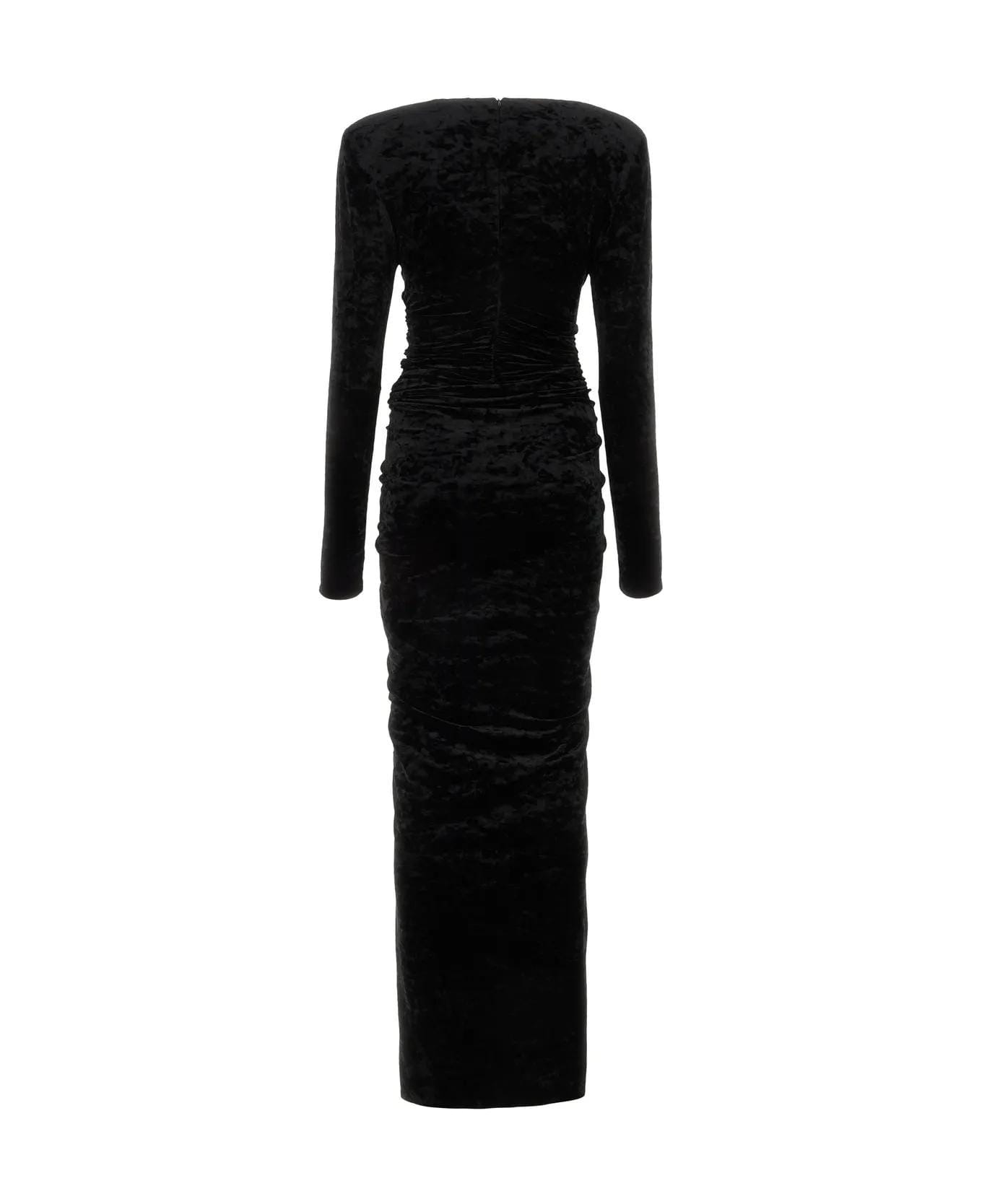 Alexandre Vauthier Black Velvet Long Dress - NERO
