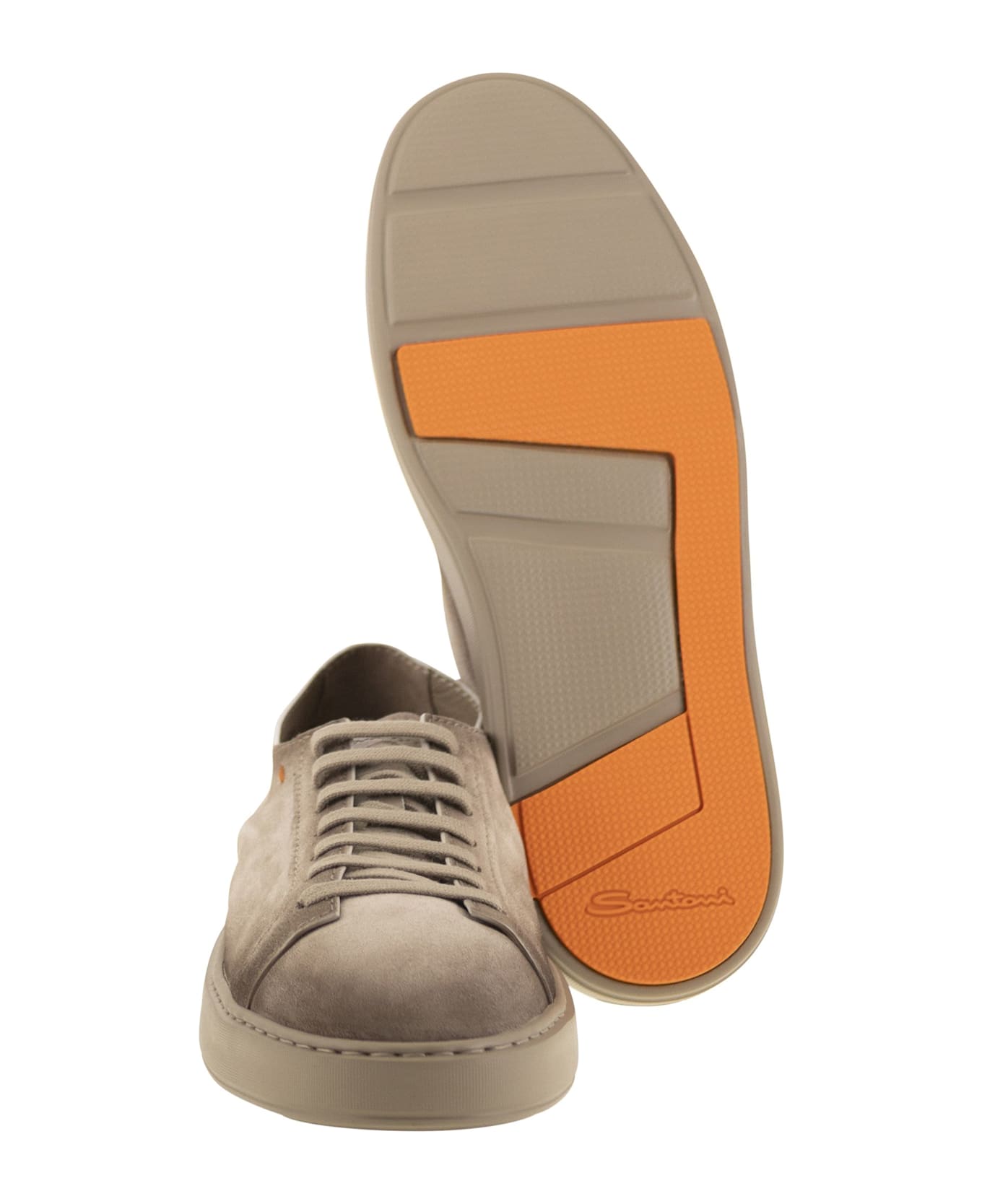 Santoni Suede Sneaker - Beige