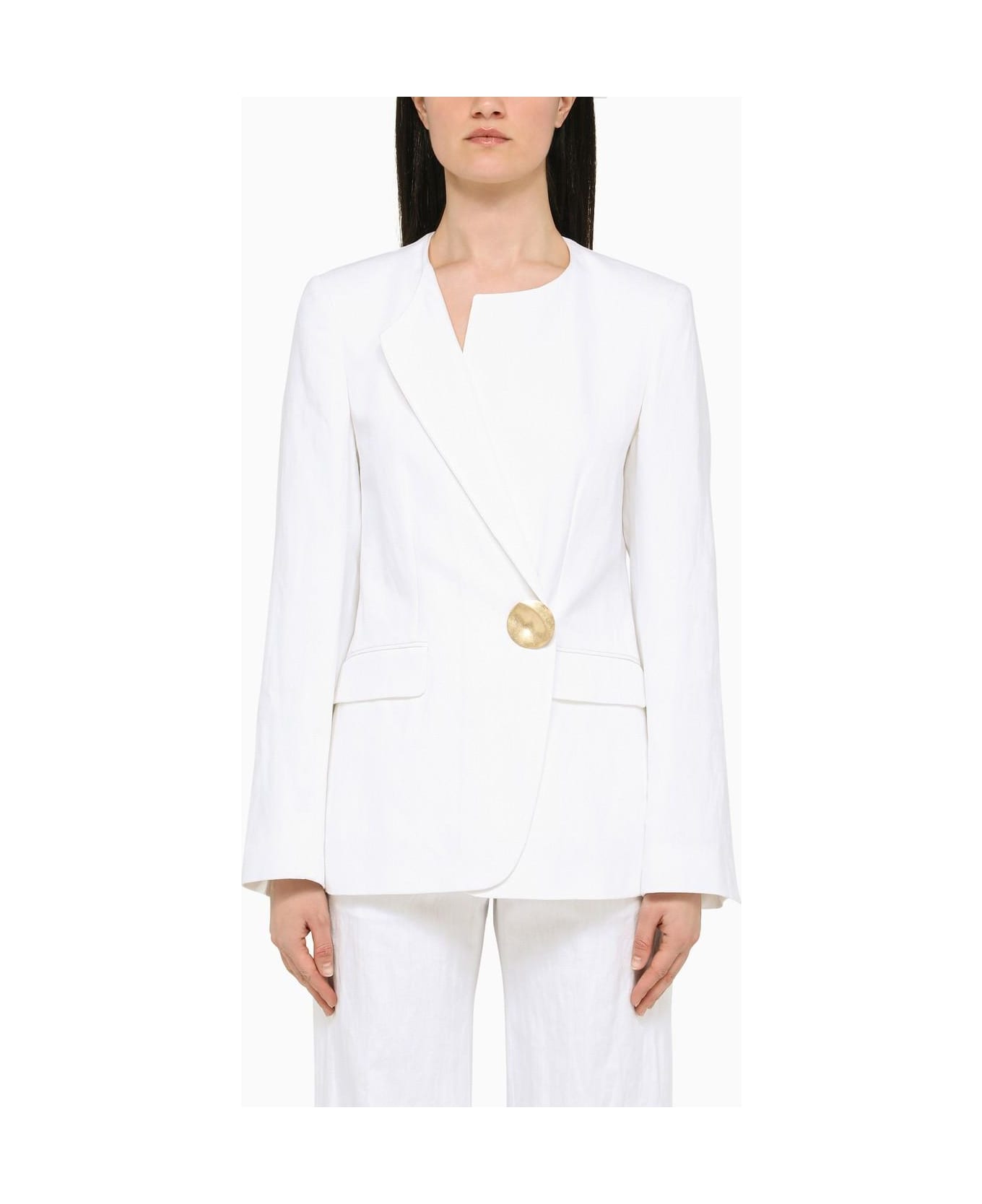 Dries Van Noten White Double-breasted Jacket