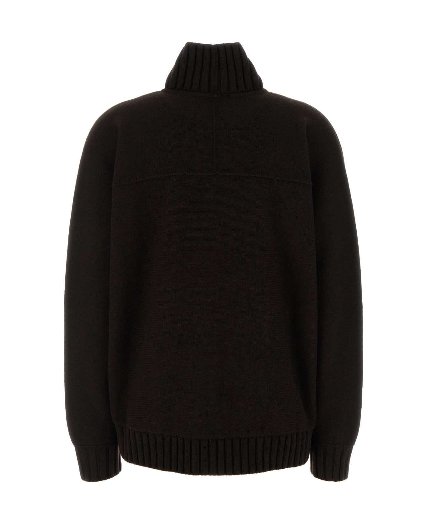 Gucci Brown Wool Blend Oversize Sweater - BROWN