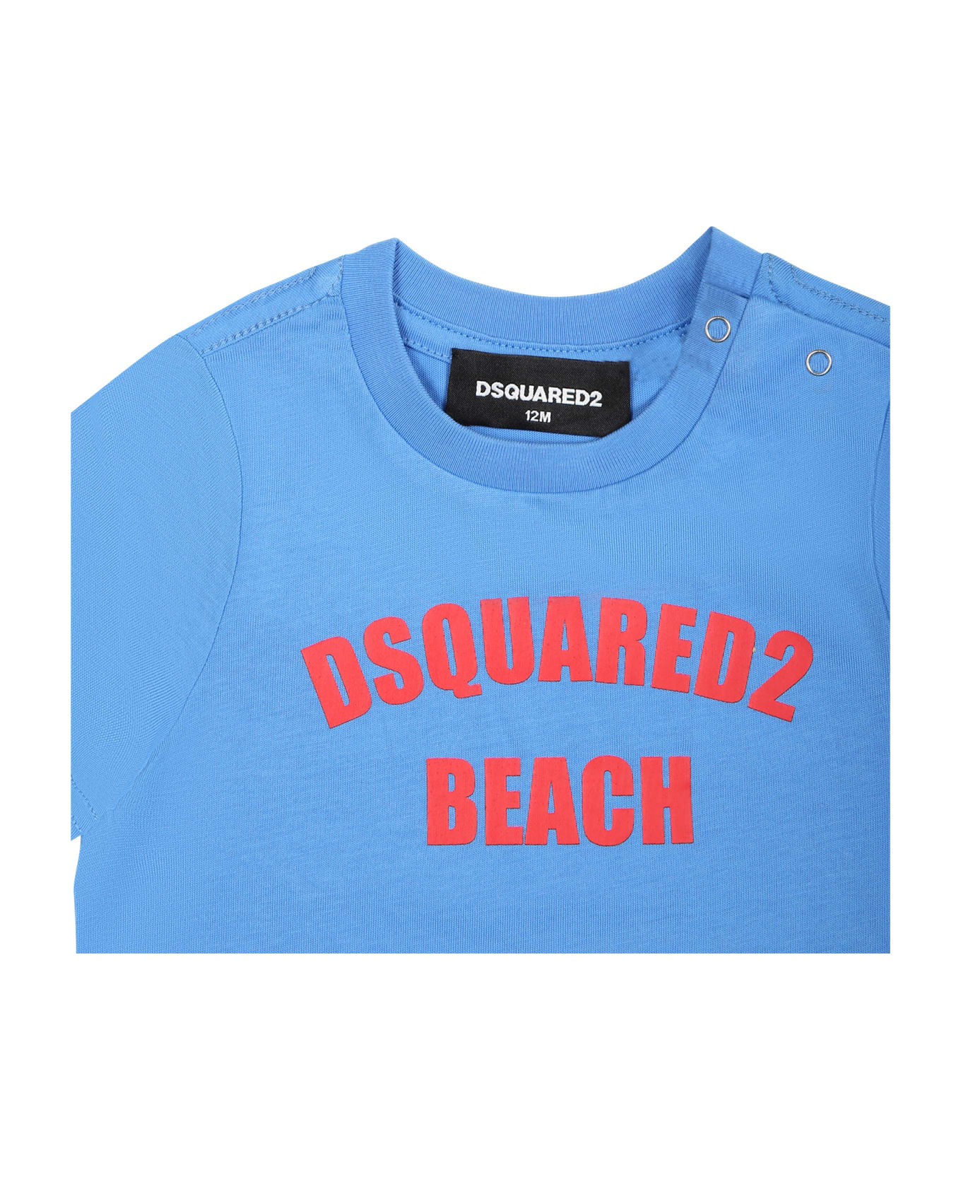 Dsquared2 Light Blue T-shirt For Baby Boy With Logo - Light Blue