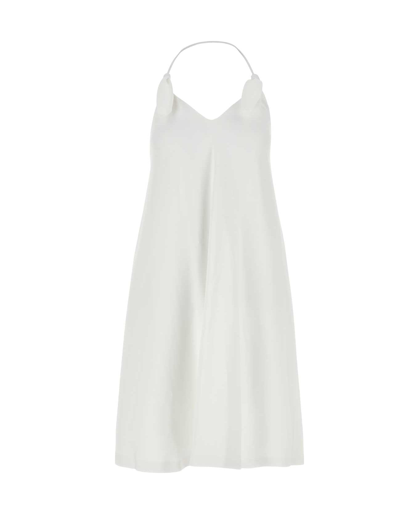 Loewe White Stretch Crepe Flamenco Dress - WHITE
