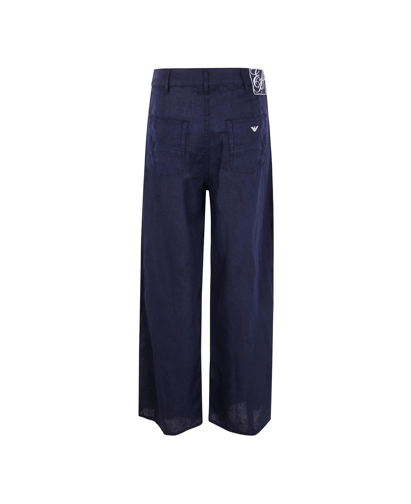 Emporio Armani Linen Trousers - Blue