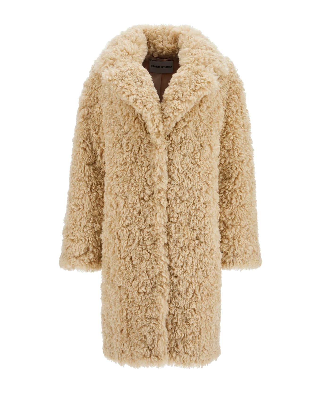 STAND STUDIO Camille Cocoon Coat - NATURAL BEIGE