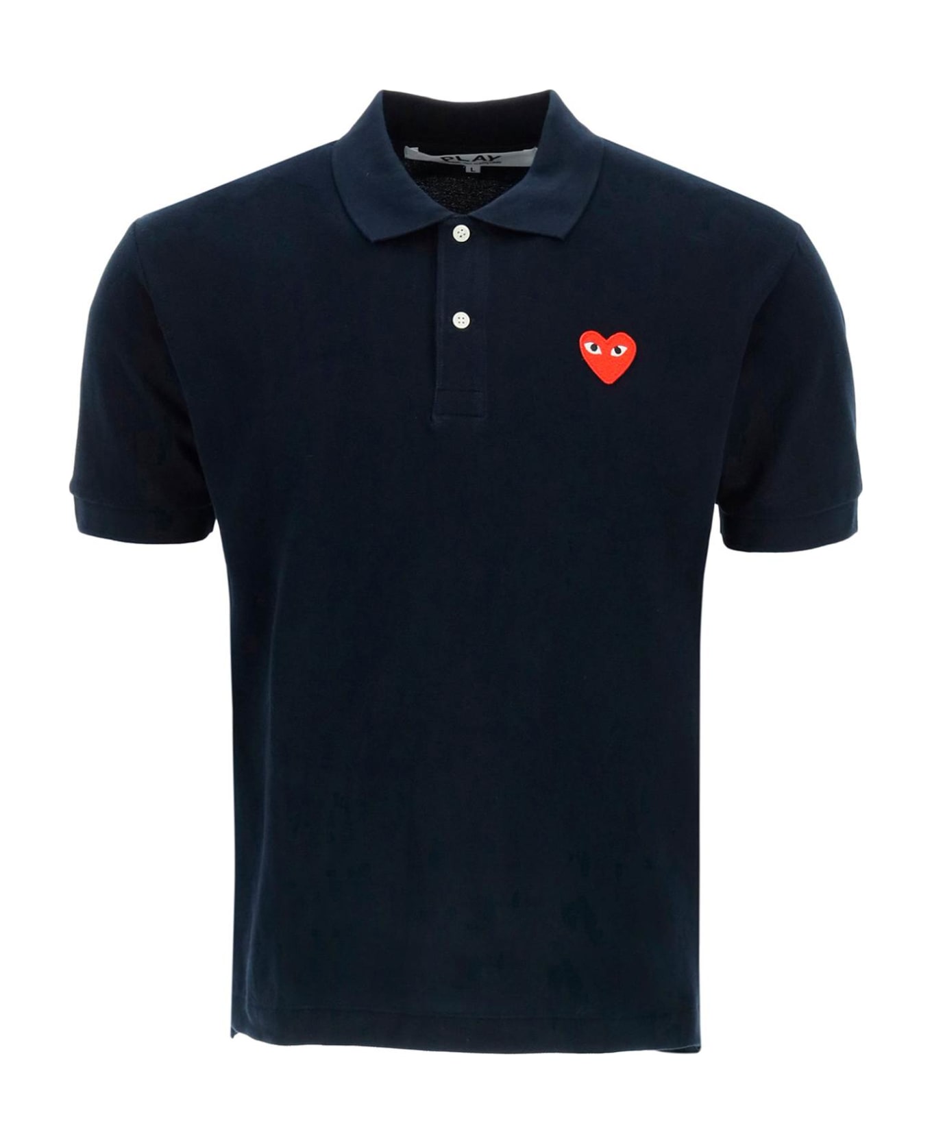 Comme des Garçons Play Heart Polo Shirt - BLACK (Black)