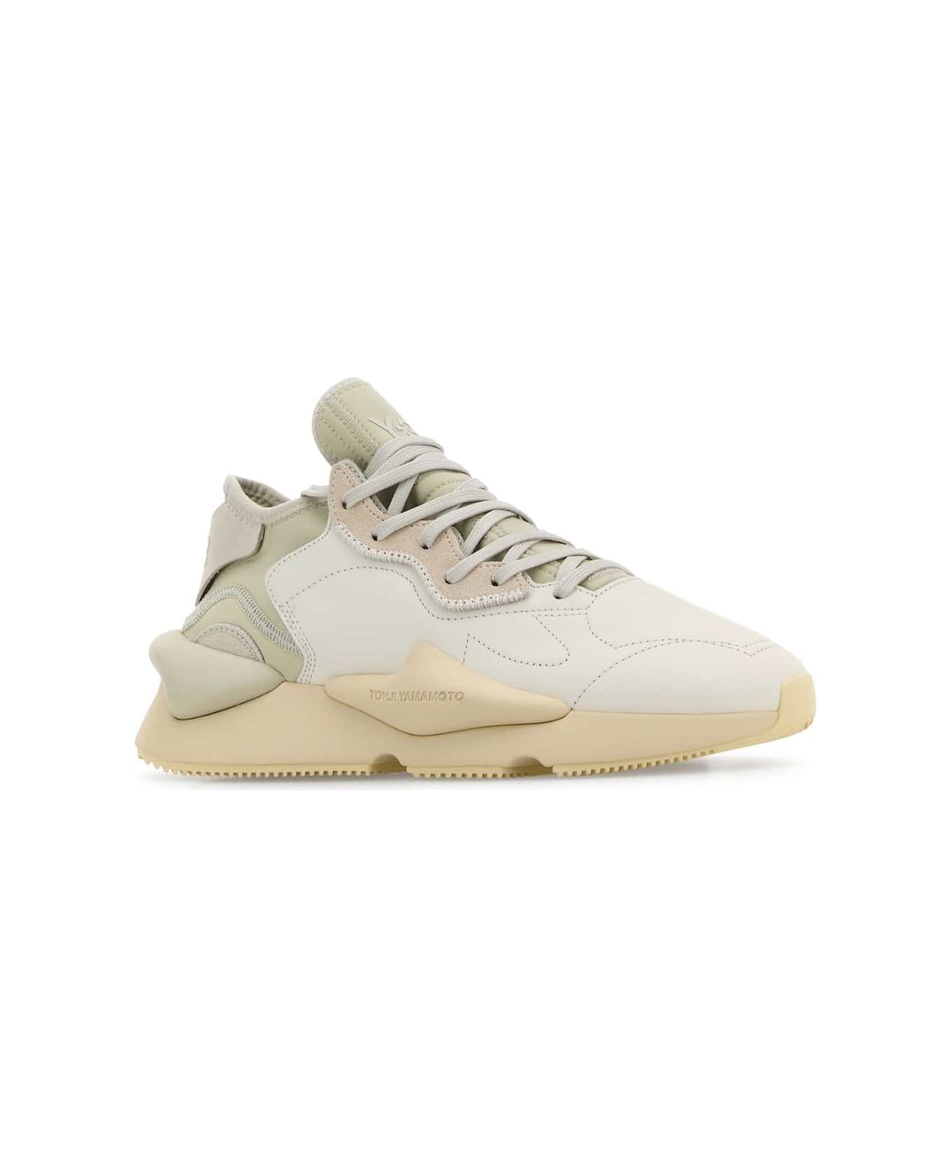 Y-3 Two-tone Fabric And Leather Y-3 Kaiwa Sneakers - COREWHITETALCWONDERWHITE