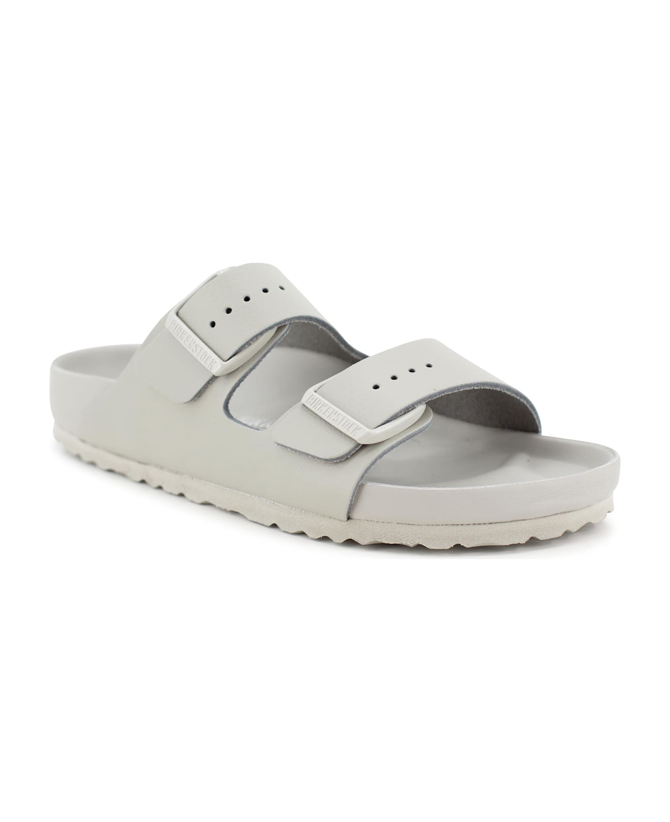 Birkenstock Grey Leather Arizona Bs Slippers - MINERALGREY
