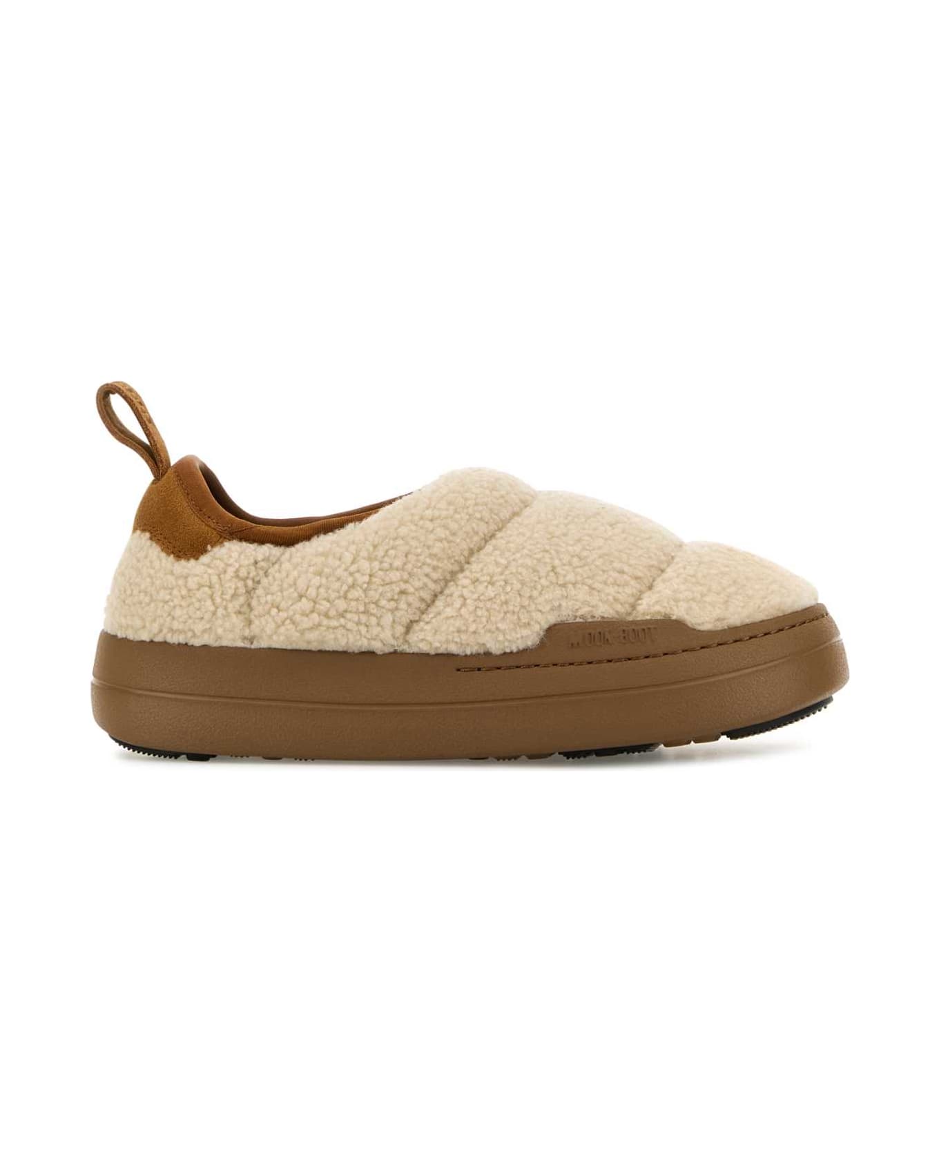 Moon Boot Sand Teddy Fabric Mb Park Puffer Slip On - ECRU