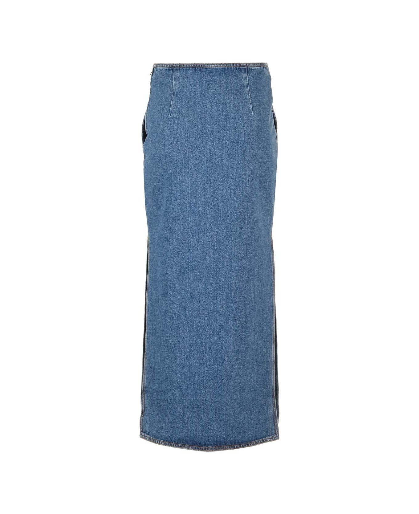 Etro Washed Denim Long Skirt - Azzurro